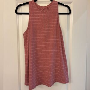 LULULEMON All Tied Up Tank Short Serve Stripe Heathered So Merlot White Size 8